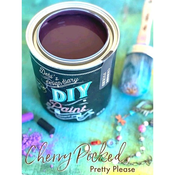 NEW Debi's Design Diary DIY Paint Cherry Picked Red 32 fl oz Chalk Paint Quart - Picture 1 of 4